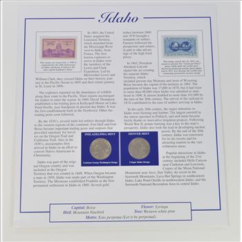 Full Color 2 Coin Ch BU Idaho State Quarter Beautifully Displayed Coin Set