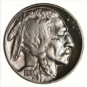 FULL HORN - High Grade - TOUGH - 1934 Buffalo Nickel - Sharp Coin!