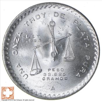 GEM BU - 1 Troy Oz SIlver - Balance Scale Mexican - Rare Silver Coin