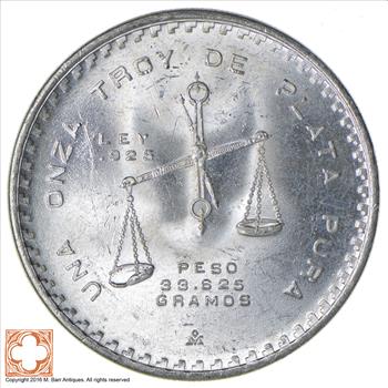 GEM BU - 1 Troy Oz SIlver - Balance Scale Mexican - Rare Silver Coin