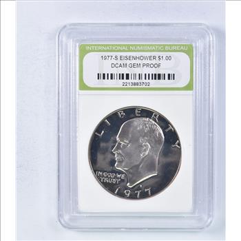 Gem Proof DCAM 1977-S Eisenhower Dollar - Slabbed