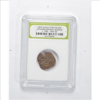 Genuine 1400-1600 AD Spanish Bronze - New World Pirate Era Coin