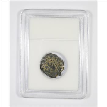 Genuine 1400-1600 AD Spanish Bronze - New World Pirate Era Coin