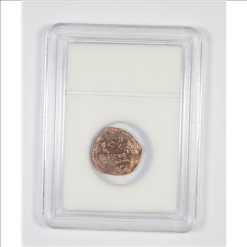 Genuine 1400-1600 AD Spanish Bronze - New World Pirate Era Coin