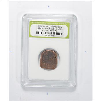 Genuine 1400-1600 AD Spanish Bronze - New World Pirate Era Coin