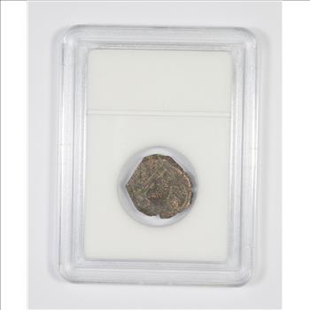 Genuine 1400-1600 AD Spanish Bronze - New World Pirate Era Coin