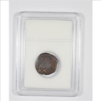 Genuine 1400-1600 AD Spanish Bronze - New World Pirate Era Coin