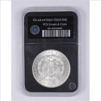 Genuine Uncirculated 1889 Morgan Silver Dollar - Slabbed PCS