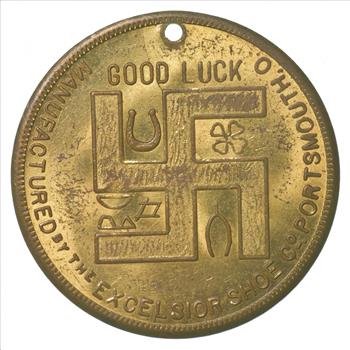 Good Luck Token 1910 The Excelsior Shoe Co - Boy Scouts Medal Coin Swastika