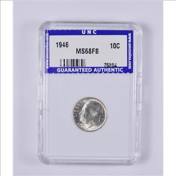 GRADED MS68FB - 1946 Roosevelt Dime - Graded by Unc Coins