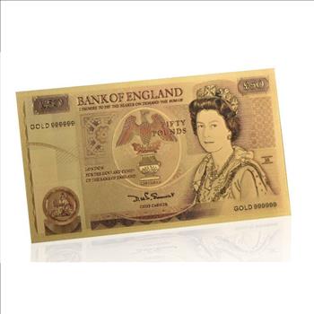 Great Britain UK 50 Pound Queen of England II- Replica Bank Note