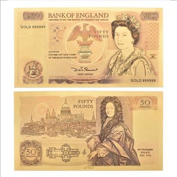 Great Britain UK 50 Pound Queen of England II- Replica Bank Note