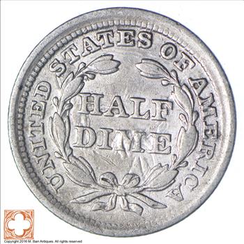Great Detail HALF Dime - 1857 Seated Liberty Half Dime - Early American Type Coin