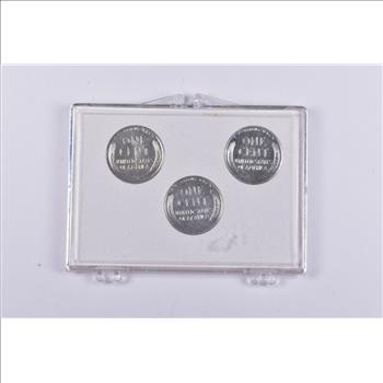 High Grade 1943 P D S Complete Set Lincoln Wheat STEEL WWII 'Silver' Penny