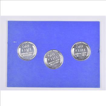 High Grade 1943 P D S Complete Set Lincoln Wheat STEEL WWII 'Silver' Penny