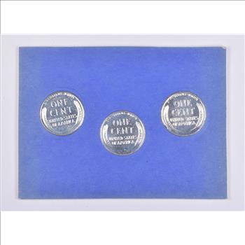 High Grade 1943 P D S Complete Set Lincoln Wheat STEEL WWII 'Silver' Penny