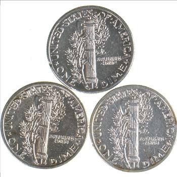 HIGH GRADE 1944 1945 1941 Mercury Silver Dime - BETTER