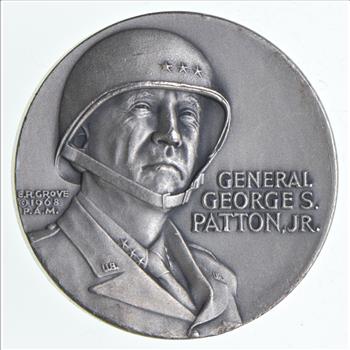 HIGH RELIEF General George S. Patton Jr. Medallic Arts .999 Silver Round Medal 64.2 Grams