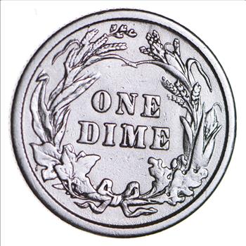 Higher Grade - 1914 Barber Liberty US Silver Dime - Great Detail in LIBERTY