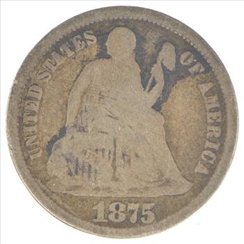 Historic 1875 Seated Liberty Dime