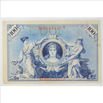 Historic 1908 Berlin 100 Reichsmark - German Collectible Reichsbanknote