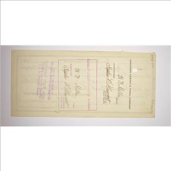 Historic Americana - THOMAS EDISON'S Company - Original Bank Check - Signed by Charles Edison (His son) - Very collectible