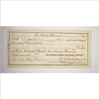 Historic Americana - THOMAS EDISON'S Company - Original Bank Check - Signed by Charles Edison (His son) - Very collectible