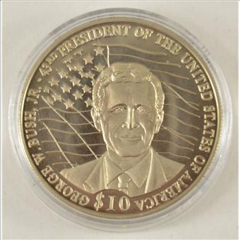 Historic Coin Collection - 2000 Liberia $10.00 George W. Bush, JR. Commemorative Coin Nicely Packed US Coins!