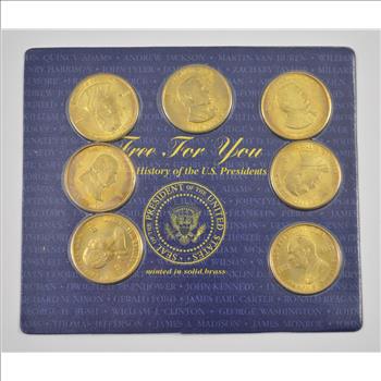 Historic Coin Collection - A Coin History of the US Presidents - Solid Brass Nicely Packed US Coins!