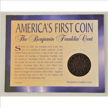 Historic Coin Collection - America's First Coin - Benjamin Franklin Fugio Cent Nicely Packed US Coins!
