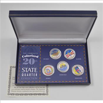 Historic Coin Collection - Complete Colorized 20th Century State Quarters Nicely Packed US Coins!