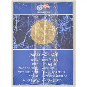 Historic Coin Collection - James Monroe United States Mint Presidential Dollar Individual Proof Coin Nicely Packed US Coins!