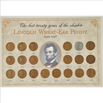 Historic Coin Collection - The Last Twenty Years Of The Obsolete Lincoln Wheat-Ear Penny Nicely Packed US Coins!