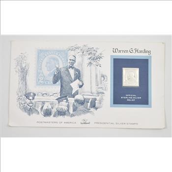 Historic Coin Collection - Warren G Harding Official Sterling Silver Relief Stamp Nicely Packed US Coins!