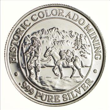 Historic Colorado Mining 20.5 Grams .999 Fine Silver Casino Token