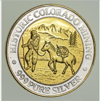 Historic Colorado Mining 20.5 Grams .999 Fine Silver Casino Token