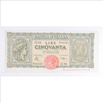 Historic Italian Paper Money Currency - Interesting Note from Italy