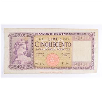 Historic Italian Paper Money Currency - Interesting Note from Italy