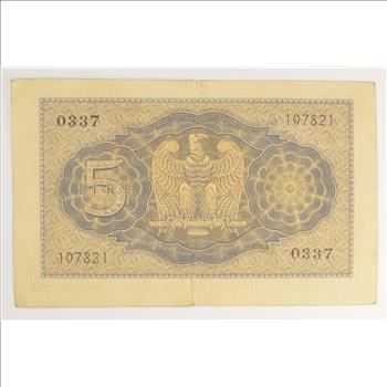 Historic Italian Paper Money Currency - Interesting Note From Italy