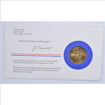 Historic - Presidents of the United States Zachary Taylor Medal - 12th President - Medal & Stamps Collection
