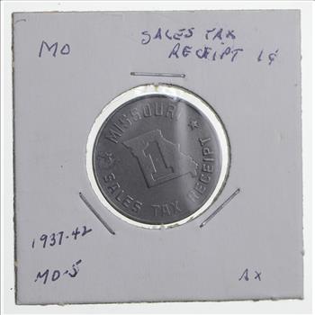 Historic - United States Tax Token - Missouri 1 Cent Sales Tax Receipt