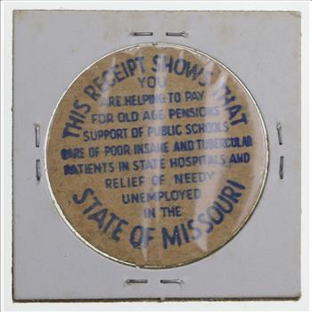 Historic - United States Tax Token - Missouri Retailers 1 Mil Sales Tax Receipt