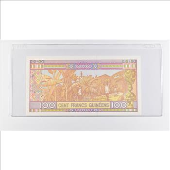 Historic World Bank Note 1960 Guinea 100 Francs Collectible Currency
