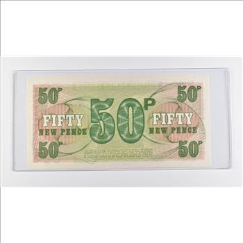 Historic World Bank Note 1972 British Armed Forces 50 New Pence Special Voucher Collectible Currency