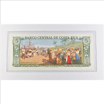 Historic World Bank Note 1981 Costa Rica 5 Colones Collectible Currency