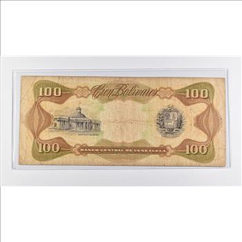Historic World Bank Note 1998 Venezuela 100 Bolivares Collectible Currency