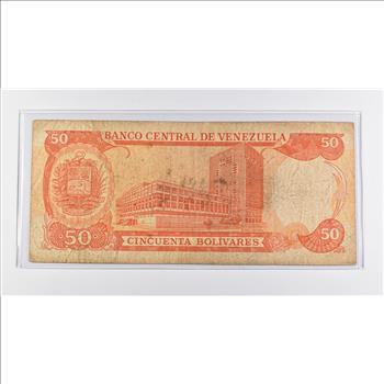 Historic World Bank Note 1998 Venezuela 50 Bolivares Collectible Currency