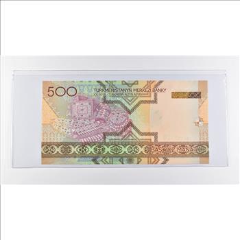 Historic World Bank Note 2005 Turkmenistan 500 Manat Collectible Currency