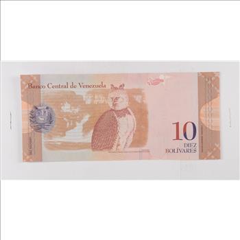 Historic World Bank Note 2013 Venezuela 10 Bolivares Collectible Currency