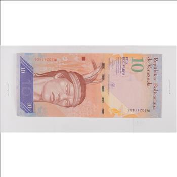 Historic World Bank Note 2013 Venezuela 10 Bolivares Collectible Currency